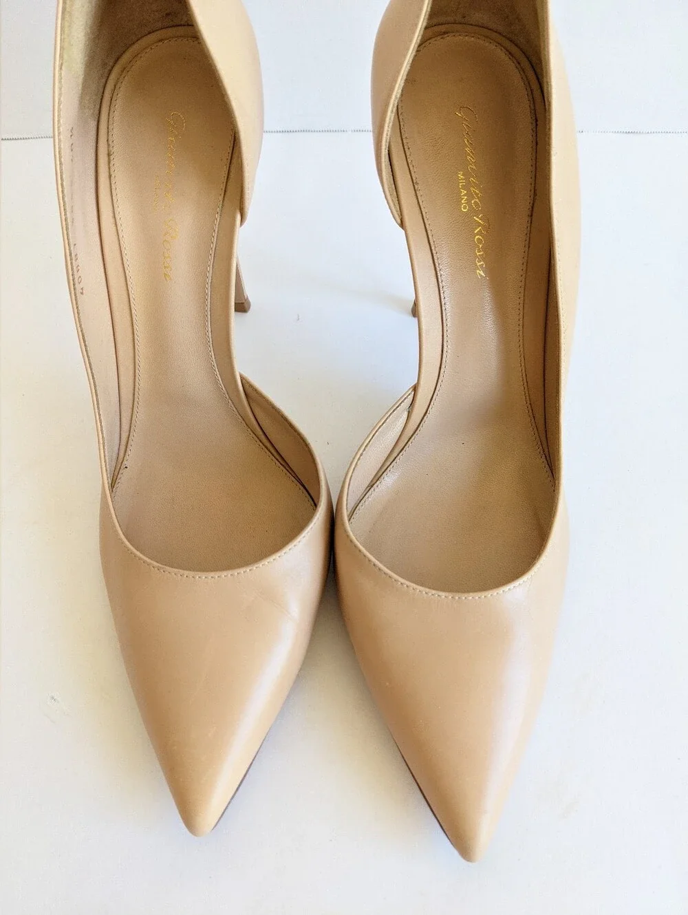 GIANVITO ROSSI NUDE  STILETTO POINTED TOE PUMPS HEELS 40.5